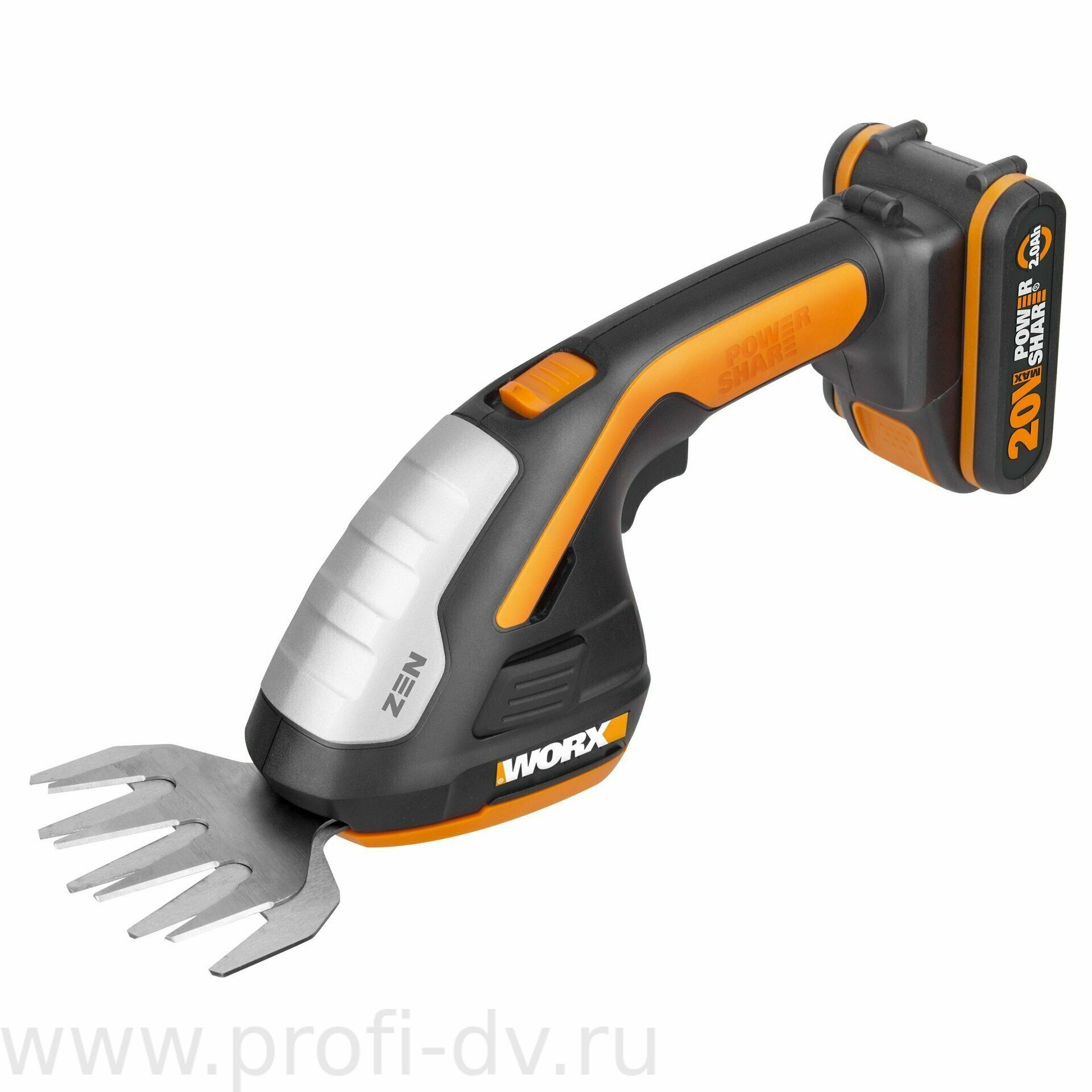 Ножницы для стрижки травы и кустарников WORX WG801E , 20В, 1*2,0 Ач и ЗУ,